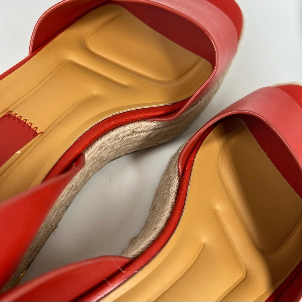Franco Sarto Red Espadrille Wedge Sandals